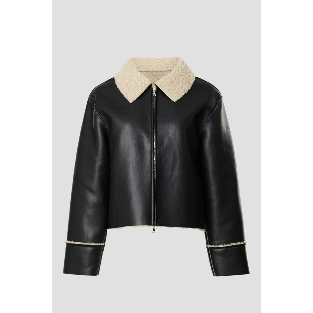 Pre-Loved Modern Citizen Bonnie Shearling Collar Aviator Jacket Black Size M